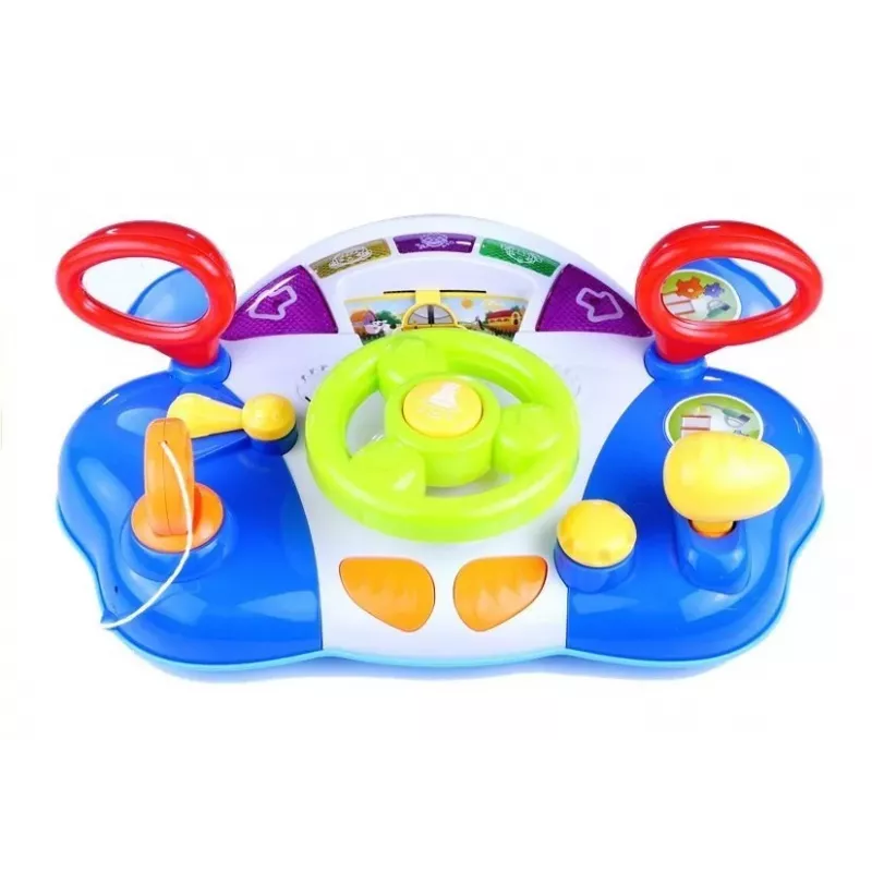 LEAN TOYS Interaktyvus vairas vaikams su prietaisų skydelio garsais