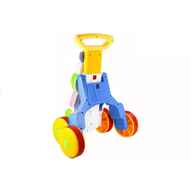 LEAN TOYS Stumdomas žaislas kūdikiams Begemotas su garsais, barškučiais, šlamančiais elementais ir veidrodėliu