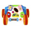 LEAN TOYS Stumdomas žaislas kūdikiams Begemotas su garsais, barškučiais, šlamančiais elementais ir veidrodėliu
