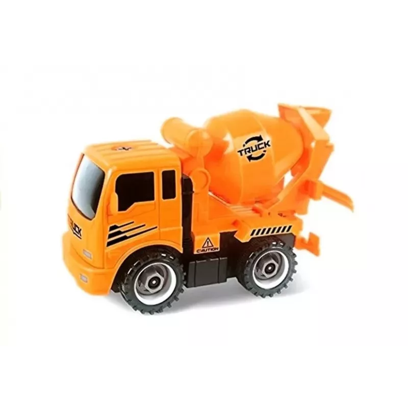 LEAN TOYS Transporto priemonių rinkinys išardymui: betono maišyklė ir savivartis