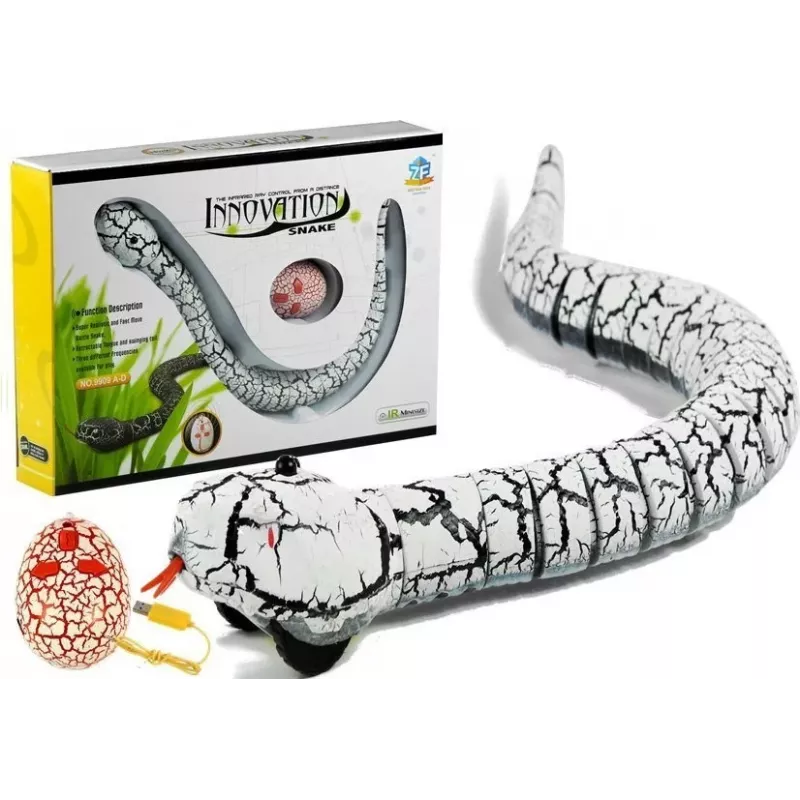 LEAN TOYS nuotoliniu valdymu balta gyvatė