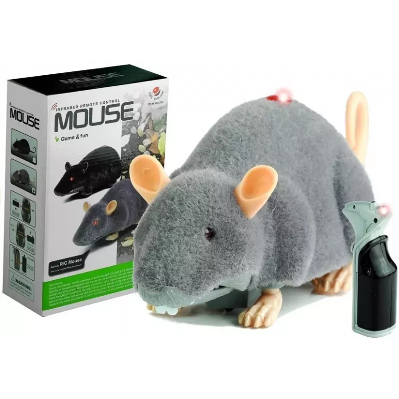 LEAN TOYS Didelė RC Pelė Ant Ratų Pilka - Iškrėsk Pokštą