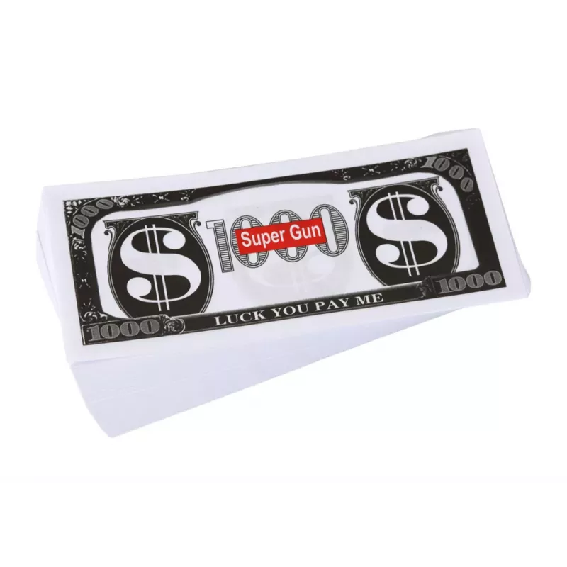 LEAN TOYS Pinigų pistoletas šaudantis raudonas paleidimo įrenginys Pinigų pistoletas banknotai