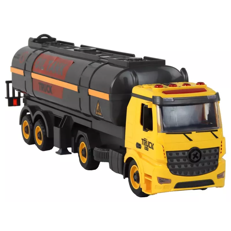 LEAN TOYS DIY Tank Truck For Assembling and Disassembling Yellow Lights Sound