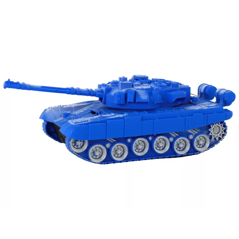 LEAN TOYS R/C Tank nuotoliniu valdymu, su šviesomis ir garsu, mėlynas, 1:18, 27MHz