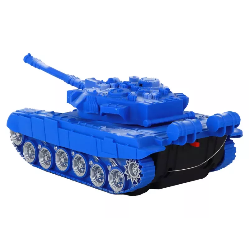 LEAN TOYS R/C Tank nuotoliniu valdymu, su šviesomis ir garsu, mėlynas, 1:18, 27MHz