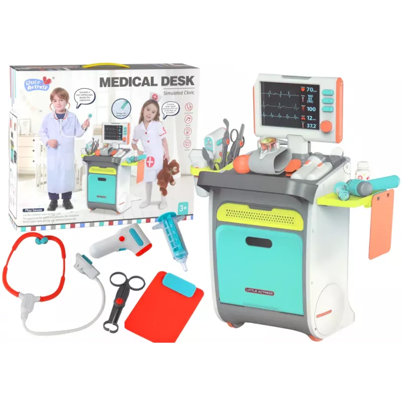 LEAN TOYS Little Doctor's Set Doctor's Trolley X-Ray ECG Accessories Lights Sound 36pcs