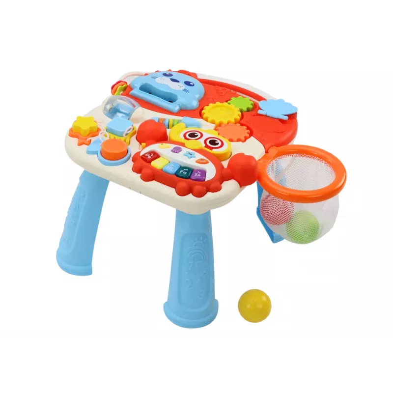 LEAN TOYS Push Toy Interactive Educational Table 2in1 Red