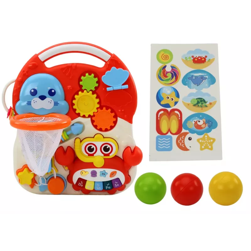 LEAN TOYS Push Toy Interactive Educational Table 2in1 Red