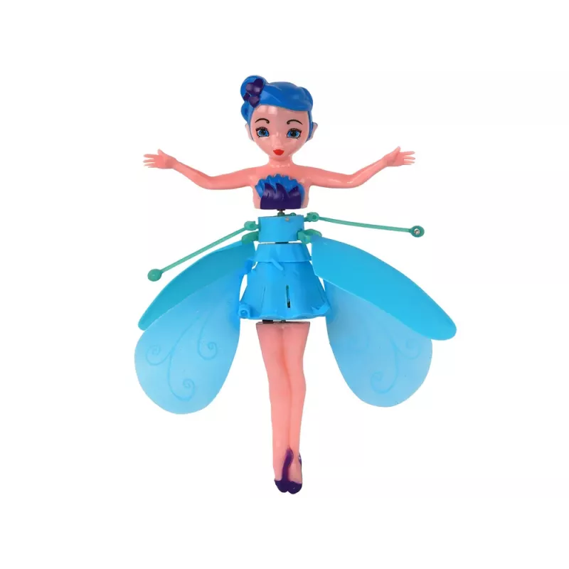 LEAN TOYS Rankomis valdoma stebuklinga mėlyna fėja skraidanti lėlė