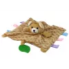 LEAN TOYS Teddy Bear Sensorinė veiklos antklodė su dantukų žaislu ir barškučiu
