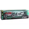 LEAN TOYS Raudono visureigio ir balto sportinio automobilio bei vilkiko rinkinys