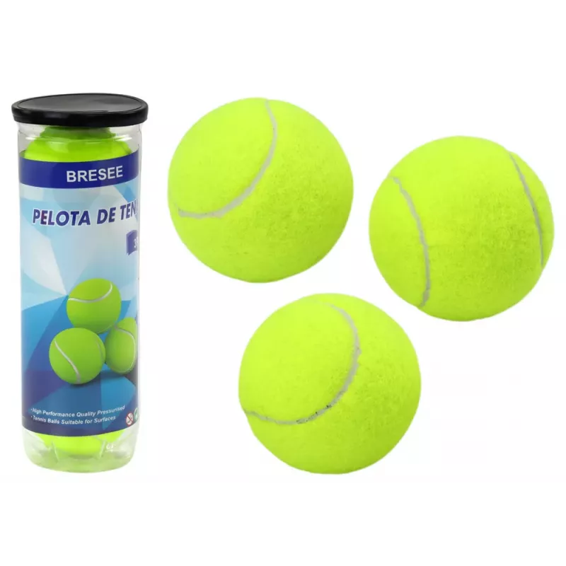 LEAN TOYS Teniso kamuoliukai geltoni, 3 vnt. rinkinys