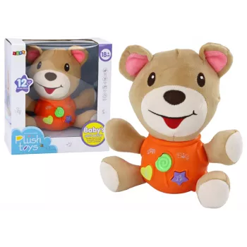 LEAN TOYS Meškiukas interaktyvus oranžinis 23 cm