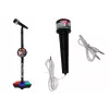 LEAN TOYS Mikrofonas su stovu vaikų karaoke, reguliuojamas apšvietimas, juodas