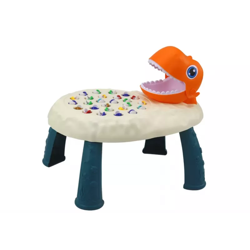 LEAN TOYS Fishing Arcade Game Orange Dinosaur Table