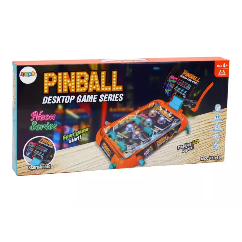 LEAN TOYS Pinball Arcade Game su LED lemputėmis, garsu ir rezultatų lenta