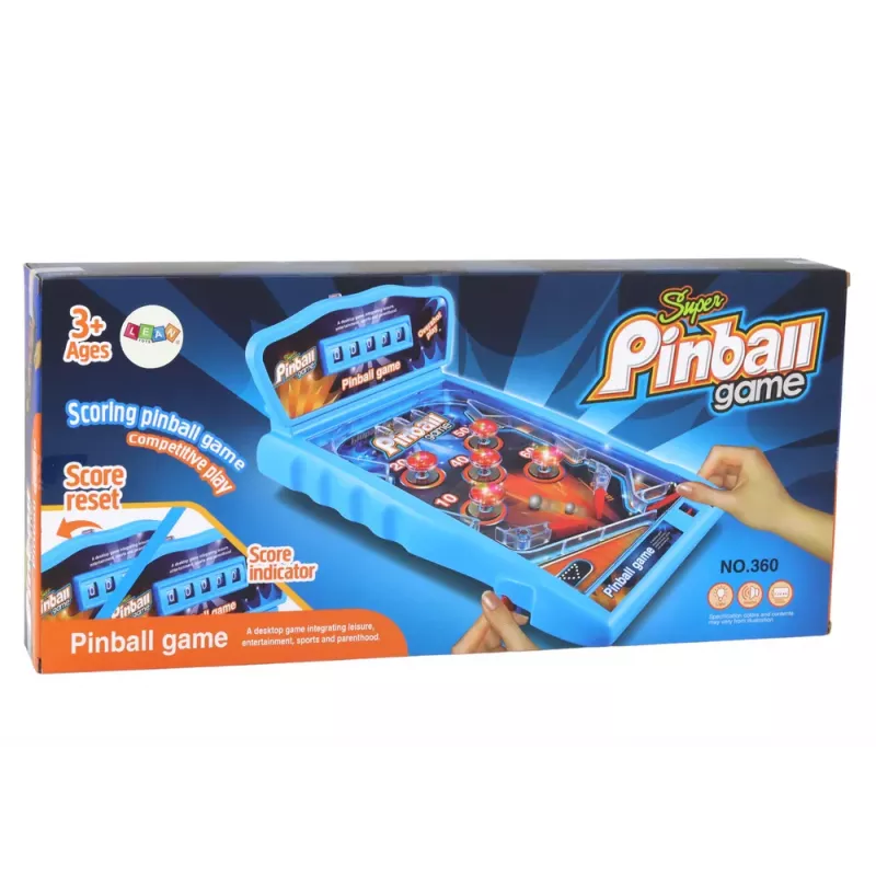 LEAN TOYS Pinball Arcade žaidimas su šviesomis, garsais ir rezultatų lenta