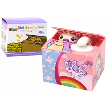 LEAN TOYS Taupyklė Vienaragis Mokymasis Taupyti Vienaragis Rožinė Melodija
