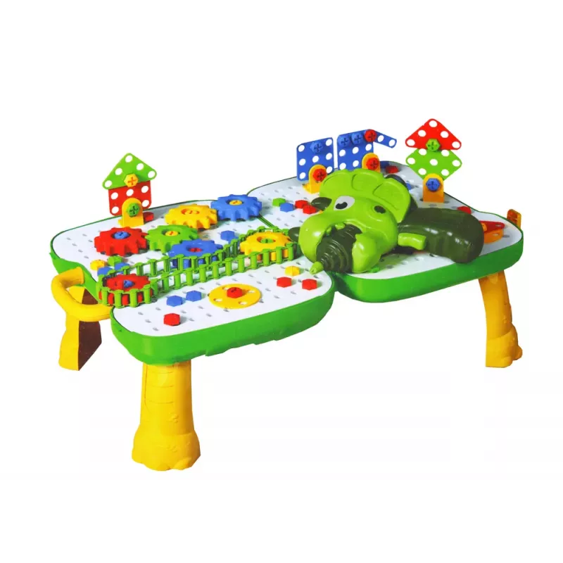 LEAN TOYS Staliniukas Lagaminas DIY Rinkinys Dėlionės Blokeliai Dinozauras Atsuktuvas 249 Dalys