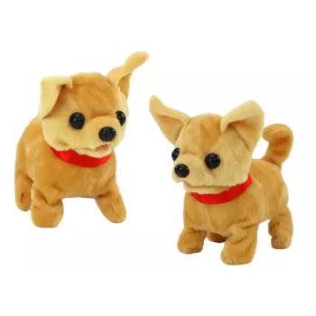 LEAN TOYS Plush Interactive Dog Animal Beige