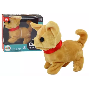 LEAN TOYS Plush Interactive Dog Animal Beige