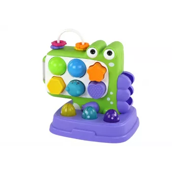 LEAN TOYS Dinozaurų edukacinis skydelis „Whack-A-Mole“ rūšiavimo žaidimas vaikams violetinis