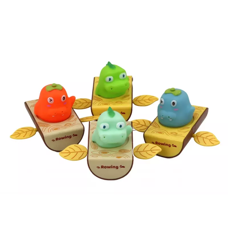 LEAN TOYS Vandeninis žaislas su užsukamu mechanizmu Dinozauras valtyje