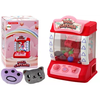 LEAN TOYS Mini kranų mašina lėlėms, prietaisams, minkštiems žaislams, kamuoliukams gaudyti - rožinė