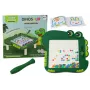 LEAN TOYS Edukacinė magnetinė lenta Dinozaurų piešimo ir dėlionės lentelė Žali karoliukai