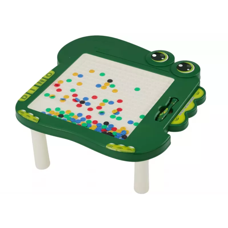 LEAN TOYS Dinozaurų edukacinė magnetinė lenta su dėlione, žalia