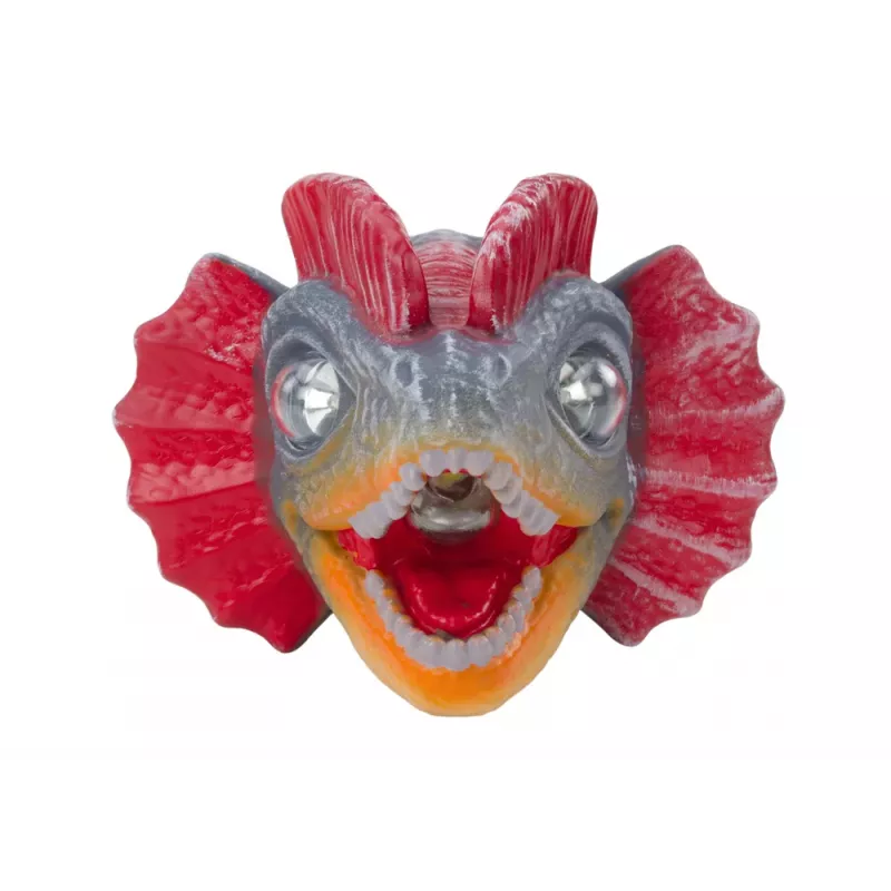LEAN TOYS Dinozaurų priekinis žibintas su reguliuojamu dirželiu, 3 LED