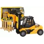 LEAN TOYS Yellow Forklift 1:16 Moving Forks Sounds Lights