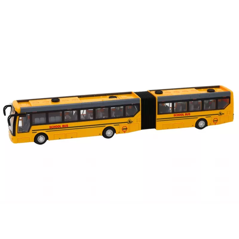 LEAN TOYS nuotolinio valdymo artikuliuotas mokyklinis autobusas RC 1:32 geltonas