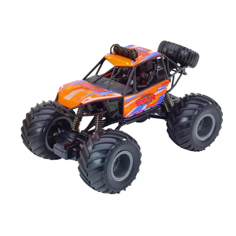 LEAN TOYS Visureigis nuotoliniu valdymu RC automobilis 1:8 amortizatoriai oranžinis