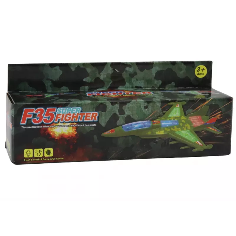 LEAN TOYS F35 Military Fighter Driving Lights Sounds Green