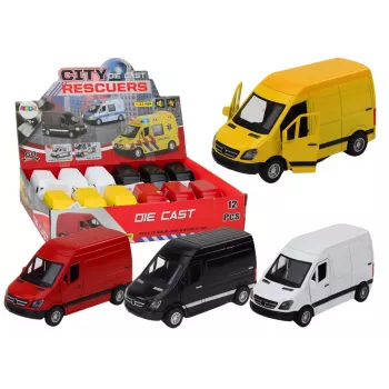 LEAN TOYS Delivery Car 1:32 Lights Sounds Red Black Yellow White