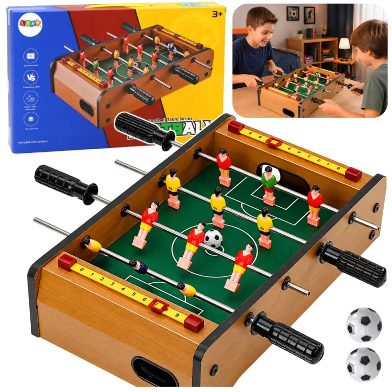 LEAN TOYS Mini Wooden Table Football 36cm x 21.5cm x 9cm