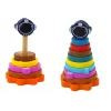 LEAN TOYS Pyramid Sorter Wooden Pyramid Puzzle Planets Space 10 Pieces