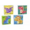 LEAN TOYS Edukacinis Dėlionė 6v1 Blokų Dėlionės Kubeliai 6 Paveikslėliai Dinozaurai 9 Vnt.