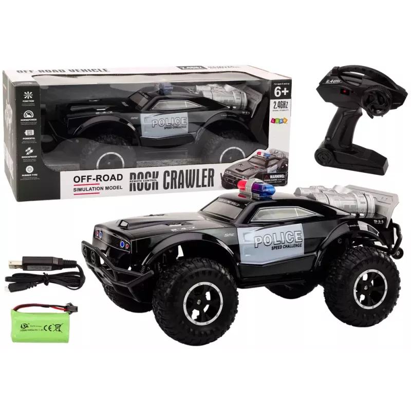 LEAN TOYS Visureigis nuotoliniu valdymu policijos automobilis RC 1:8
