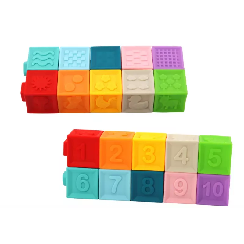 LEAN TOYS Edukacinis dėlionė mažiems vaikams, blokeliai, formos, skaičiai
