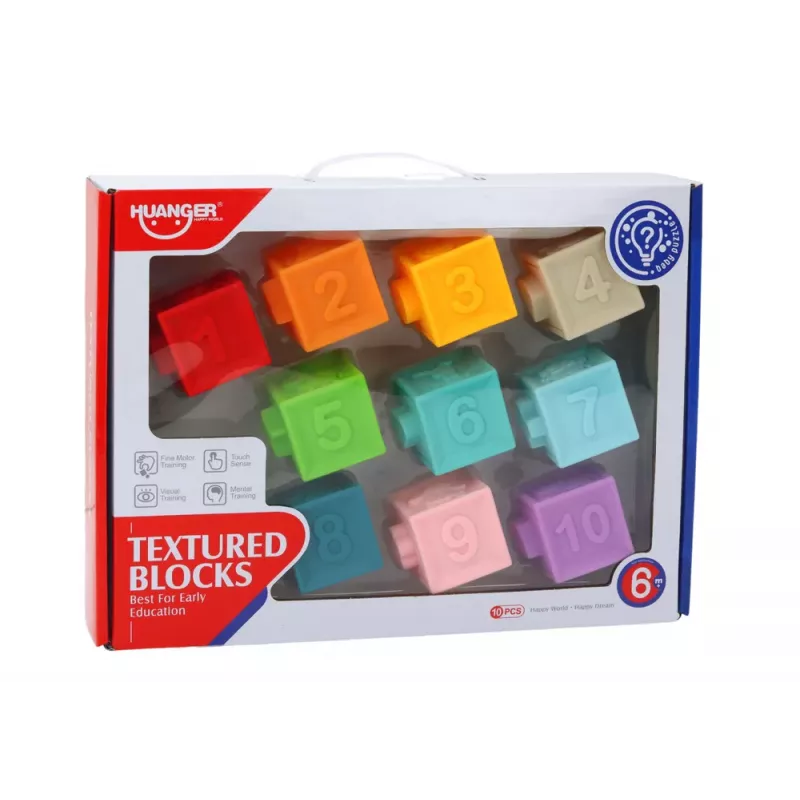LEAN TOYS Edukacinis dėlionė mažiems vaikams, blokeliai, formos, skaičiai