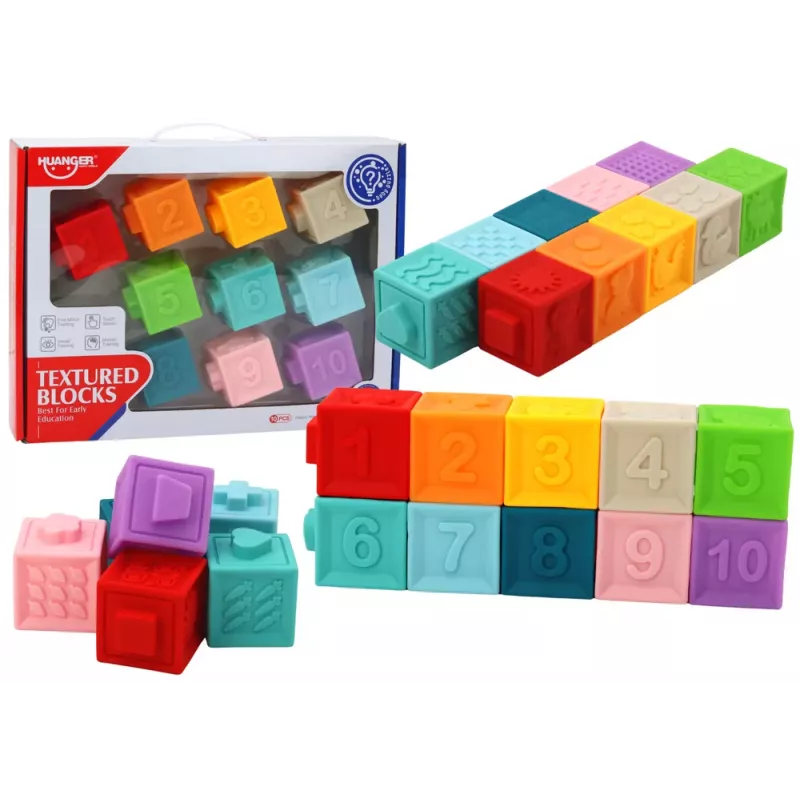 LEAN TOYS Edukacinis dėlionė mažiems vaikams, blokeliai, formos, skaičiai