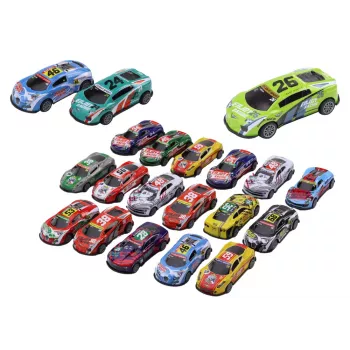 LEAN TOYS Automobilių rinkinys, Spyruoklės, Sportiniai lenktyniniai automobiliai 1:64, 20 vnt.