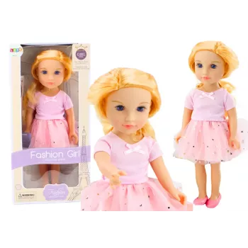 LEAN TOYS Lėlė su tiuline suknele, rožinė, blondinai plaukai