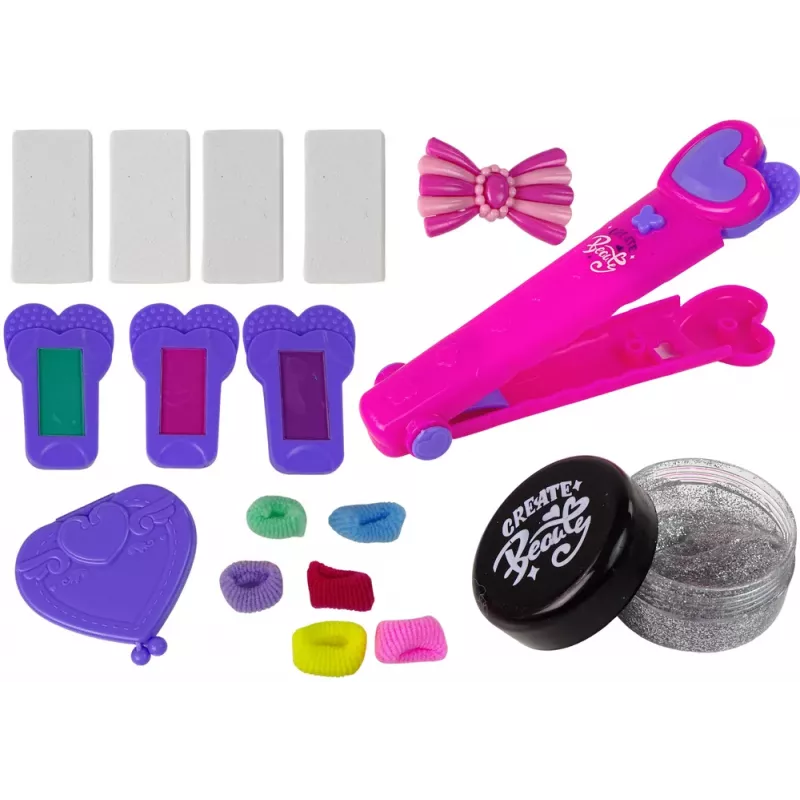 LEAN TOYS Kreideliai plaukams dažyti, spalvingi akcentai, tiesintuvas, aksesuarai