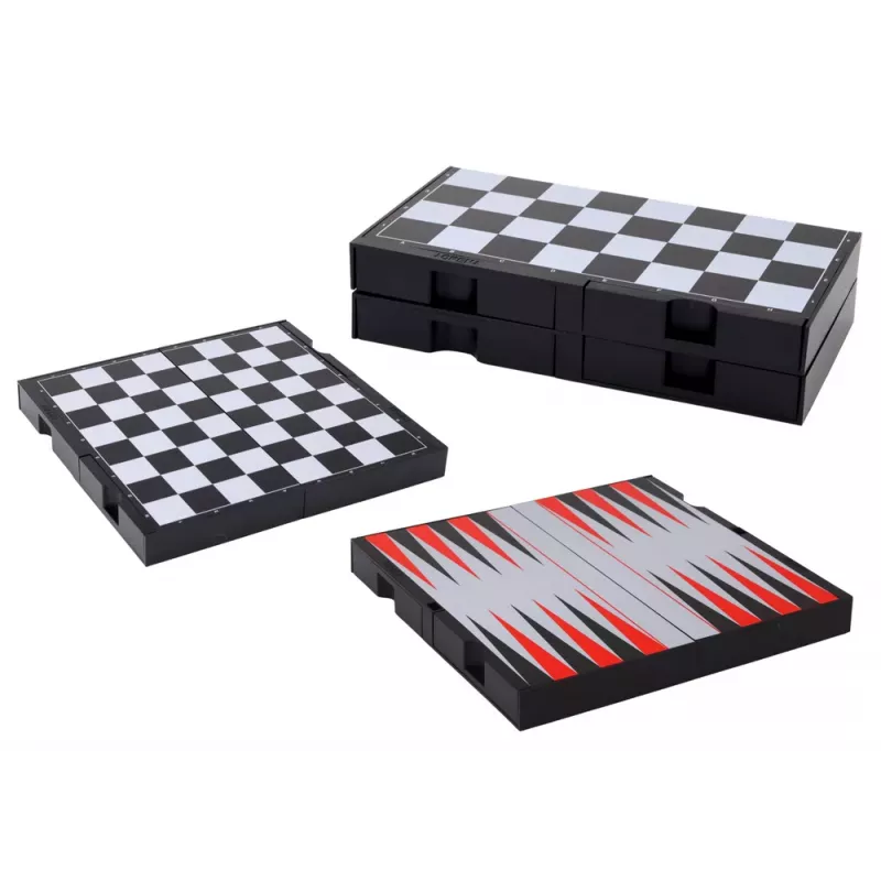 LEAN TOYS 3in1 Game Set Magnetinė lenta Šachmatai Šaškės Nardai