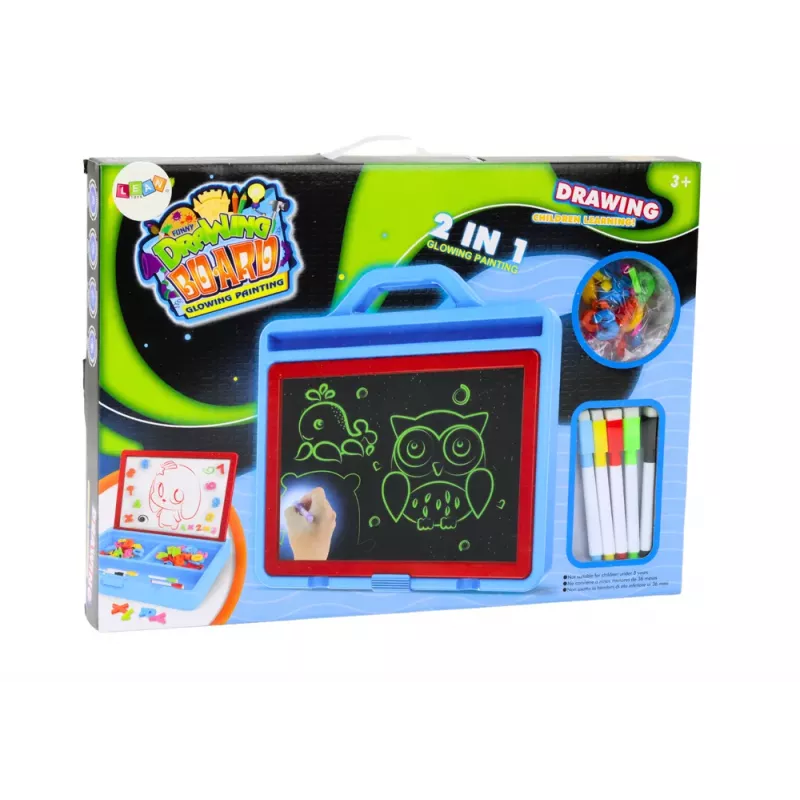 LEAN TOYS Piešimo lenta Šviesos piešimas 2in1 Magnetinė