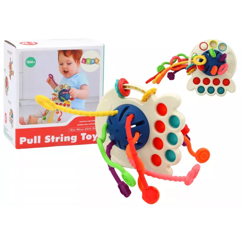 LEAN TOYS Spalvingas aštuonkojis dantukų dygimo žaislas kūdikiams